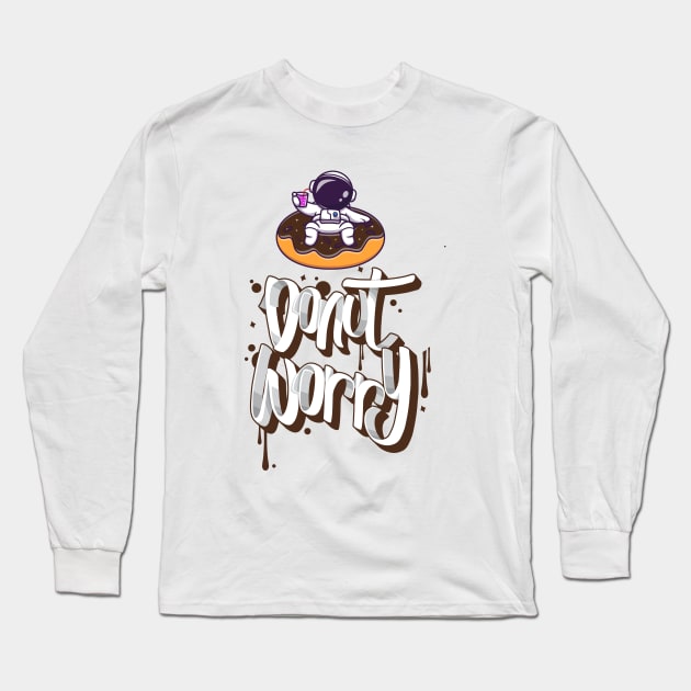 astronaut donut worry Long Sleeve T-Shirt by Transcendexpectation